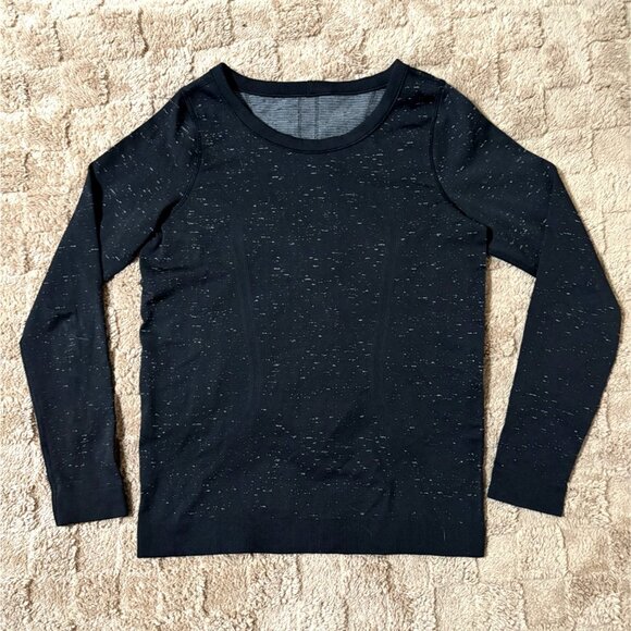 NWOT Lululemon Swiftly Tech Long Sleeve Breeze Shirt Running Top Black White 6 - Picture 1 of 8